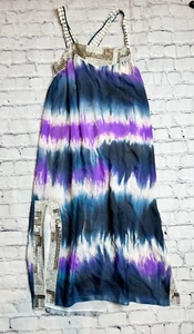 NEW Calypso St. Barth 100% Silk Jeweled Tie Dye Mini Dress Size 6 Resort Beach - Picture 1 of 12
