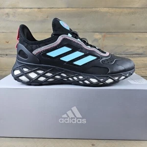 adidas Web Boost Mens Running Sportswear Shoes CarbonBlack Bliss Blue Sz 8.5 NIB - Picture 1 of 12