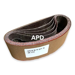 15 Each 3M 777F 3/4"x18" 36 Grit YF-Weight Exotic Metal Belt 84302 - Picture 1 of 1