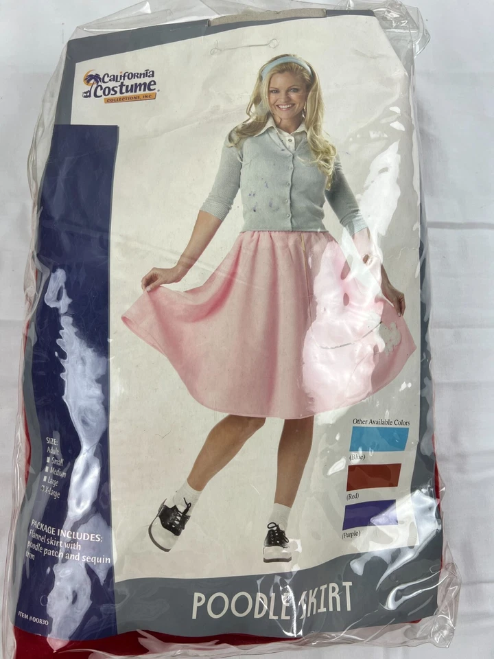 Saia poodle feminina Califórnia tamanho XL vermelha fantasia de Halloween com peruca loira nova - Imagem 1 de 3
