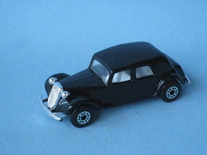 Caja de cerillas Citroen 15CV carrocería negra base inglesa modelo coche juguete en caja 70 mm - Imagen 1 de 1