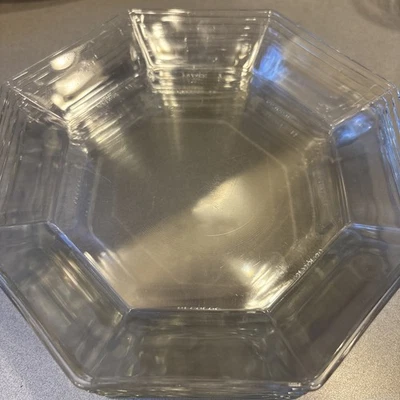 Plato de ensalada de pan de postre transparente vintage Arcoroc Octime octágono 7" Francia 8 unidades Foto 1 de 4