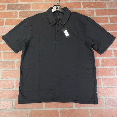 Тряпка и кости мужской классический Slub Джерси Polo черный мужской большой новый с Ярлыками Рекомендуемая розничная цена производителя $148 - Изображение 1 из 4