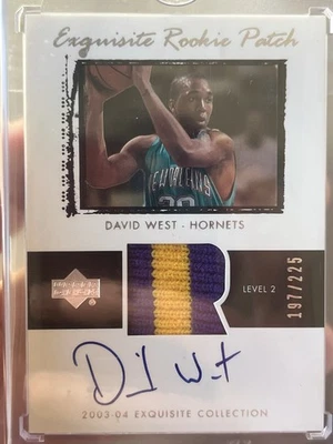 2003-04 Exquisite DAVID WEST RPA Auto Patch Jersey 2 Color Rookie #/225 - Image 1 of 3