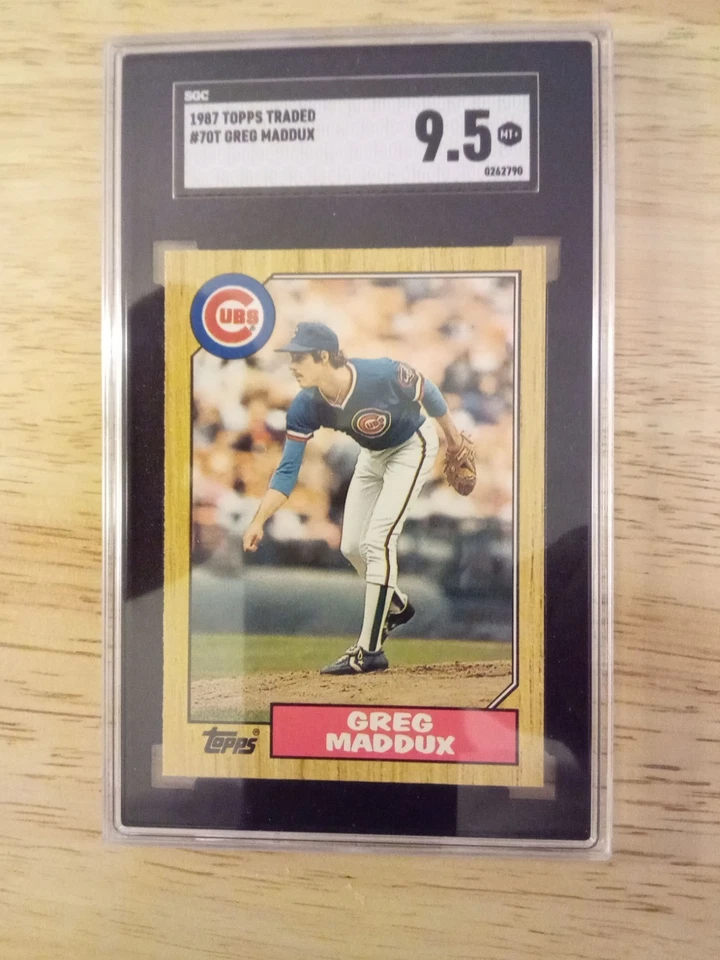 Rare, Near Pristine Condition 1987 Topps Traded - Greg Maddux #70T Tiffany (RC)  - Image 1 of 4