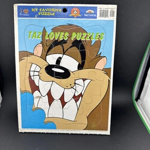 Vintage Looney Tunes Puzzle 1997- Taz Loves Puzzles - Tasmanian Devil - Picture 1 of 4