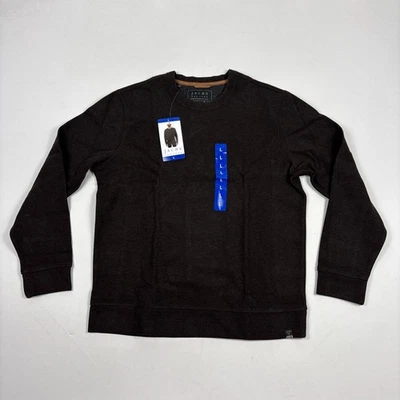 Jachs New York Men's Crew Neck Long Sleeve Brown Fleece Thick Sweater Large - Image 1 of 3