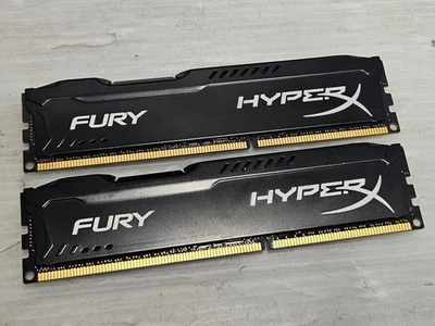 8GB (2x4GB) DDR3, PC3-12800, 1600MHz, 1.5V, KINGSTON HYPERX FURY, BLACK, WORKING - Image 1 of 2