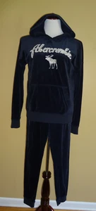 Abercrombie Kids Indigo Velvet Velour Hoodie & Pants Set in size 15/16 years - Picture 1 of 14
