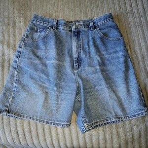 Vintage 90er Lee Denim Shorts Damen 30 blau Medium Wash hohe Taille 100 % Baumwolle - Bild 1 von 3