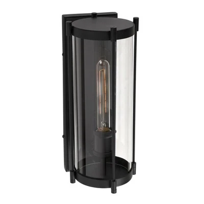 Forte Lighting 1156-01 Hudson Outdoor Wall Sconce - Black - Image 1 of 4