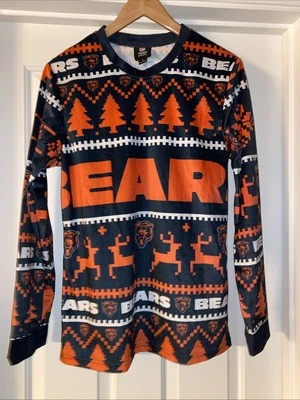 Chicago Bears Team NFL Shirt Size Small Christmas Pajama Top Only Long Sleeve - Image 1 of 4