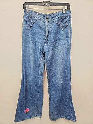 Vintage Landlubber Boho Hippie Patch Jeans  - size 11 - Waist 30x32 - Image 1 of 4