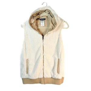 PATAGONIA CONEJO VEST Women’s Hoodie  Size L Faux Fur Zip Front - Picture 1 of 6