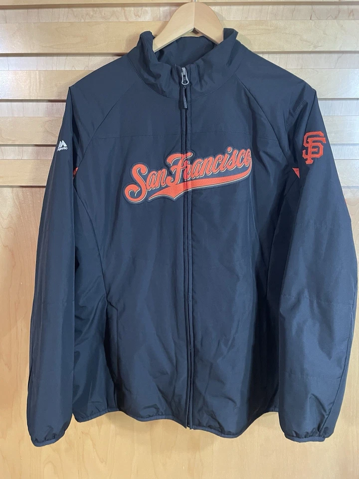 Auth Majestic MLB San Francisco Giants Fleece Line Zip Dugout Jacket Women’s XL - Image 1 of 4