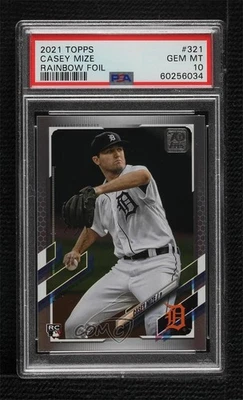 2021 Topps Rainbow Foil Casey Mize #321 PSA 10 GEM MT Rookie RC - Image 1 of 2