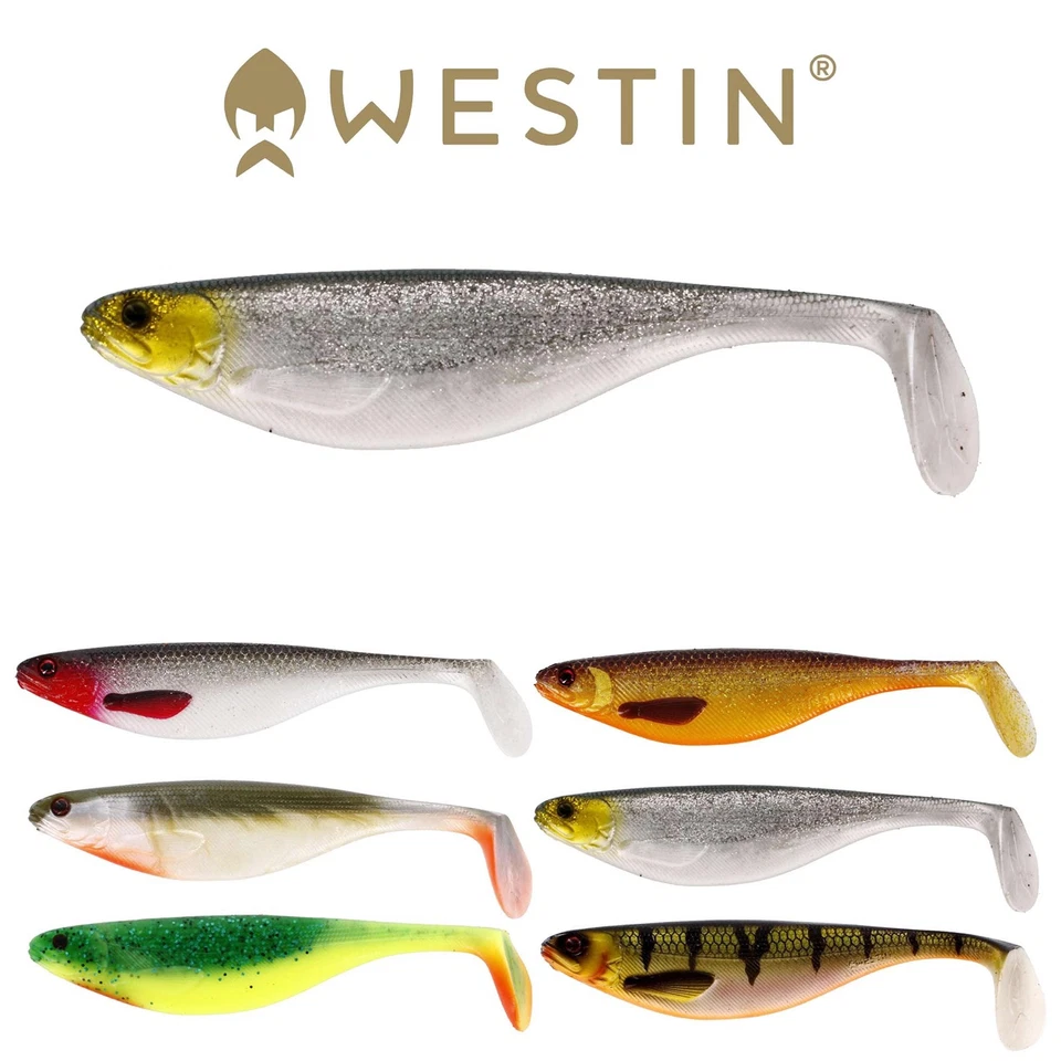 Westin Shadteez 9cm / 7g - Pack of 3 - Rubber Fish Perch Zander Pike Lure Shad - Image 1 of 1