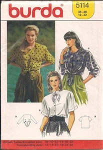 Casual Blouses Sewing Pattern Burda5114 Size 12-22 - Picture 1 of 1