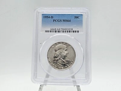 1954-D PCGS MS64 Franklin Half Dollar **UNCIRCULATED** 81838 - Image 1 of 4