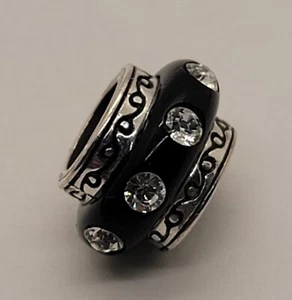 Brighton Dazzle Black Spacer Charm Bead With Swarovski Crystals  - Picture 1 of 1