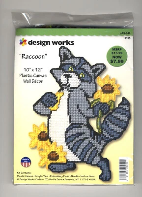 Plastic Canvas Kit ~ Design Works Raccoon Wall Hanging #DW3105 - Image 1 of 2