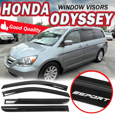 For 08-10 Honda Odyssey Window Visor Dark Smoke Guard Deflector Shade w/ SPORT - Imagem 1 de 4