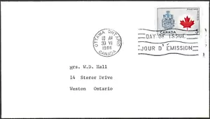 Canada #429a "CANADA'S FLAG EMBLEM" Fine Used 1966 First Day Cover - Picture 1 of 2