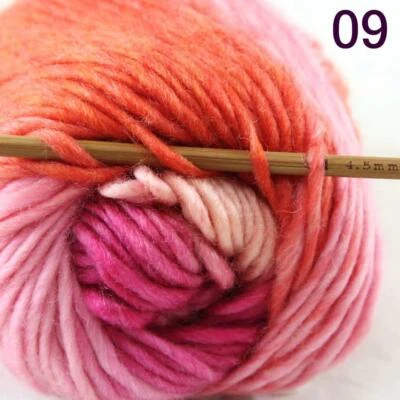 AIPYARN 1BallX50gr Chales de Mano Gruesos Lana Arco Iris Tejer Hilo de Ganchillo 09 Foto 1 de 4