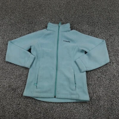 Suéter Columbia Meninas Médio 10-12 Azul Zíper Externo Moletom Casual Preppy - Imagem 1 de 4
