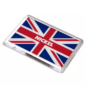 FRIDGE MAGNET - Nickel - Union Jack Flag - Surname Gift - Picture 1 of 1