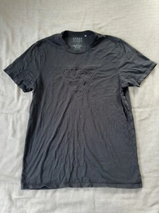 Guess USA T Shirt Mens Size L Black Embroidered - Picture 1 of 13