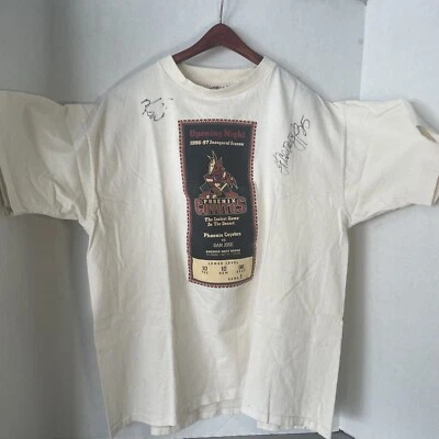 RARE -VTG 90s 1st Season Phoenix Coyotes Autograph TShirt XL Tkachuk Roenick +1 - Image 1 of 4