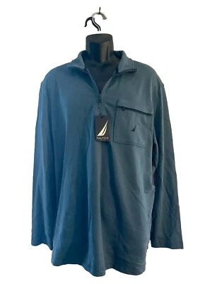 Camisa de Rugby Nautica Para Hombres Talla XL Azul 1/4 Cremallera Manga Larga Cuello Simulado Pullover Nueva con Etiquetas Foto 1 de 4