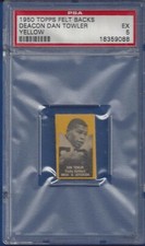 1950 Topps Deacon Dan Towler Felt Back PSA Ex 5 Yellow