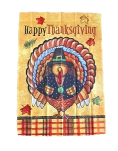 Better Homes and Garden 28x40 Feliz Acción de Gracias Peregrino Pavo Casa Patio Bandera - Imagen 1 de 12