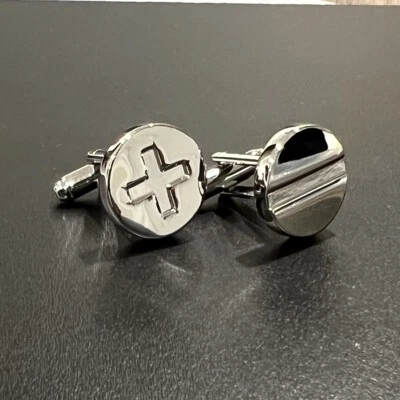 Plus Minus Signs Cufflinks For Men Birthday Wedding Gift Math Symbol Cufflinks - Image 1 of 4