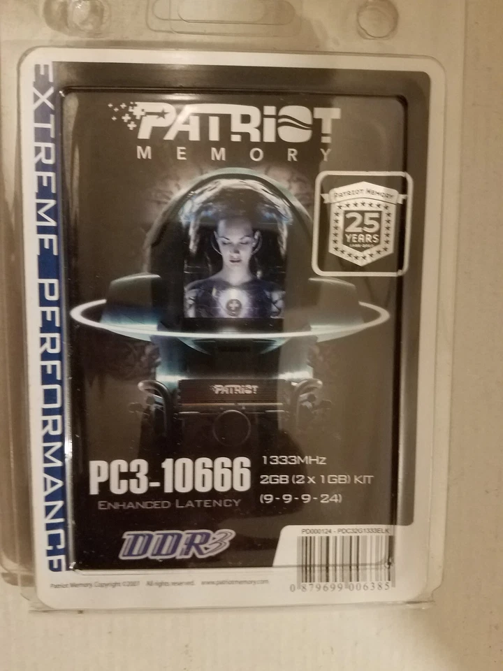 Patriot PDC32G1333ELK 2GB DDR3 1333 SDRAM 240pin Memory Module 2x1GB PC3-10666 - Image 1 of 4