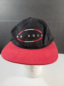 Baseball Hat Cap Winston No Bull Black Red Adjustable Vintage 90s - Picture 1 of 12