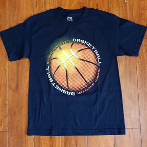 New Basketball Boys T-Shirt Size M 10-12 Shooter Black Graphic Print Sports Tee - Picture 1 of 4