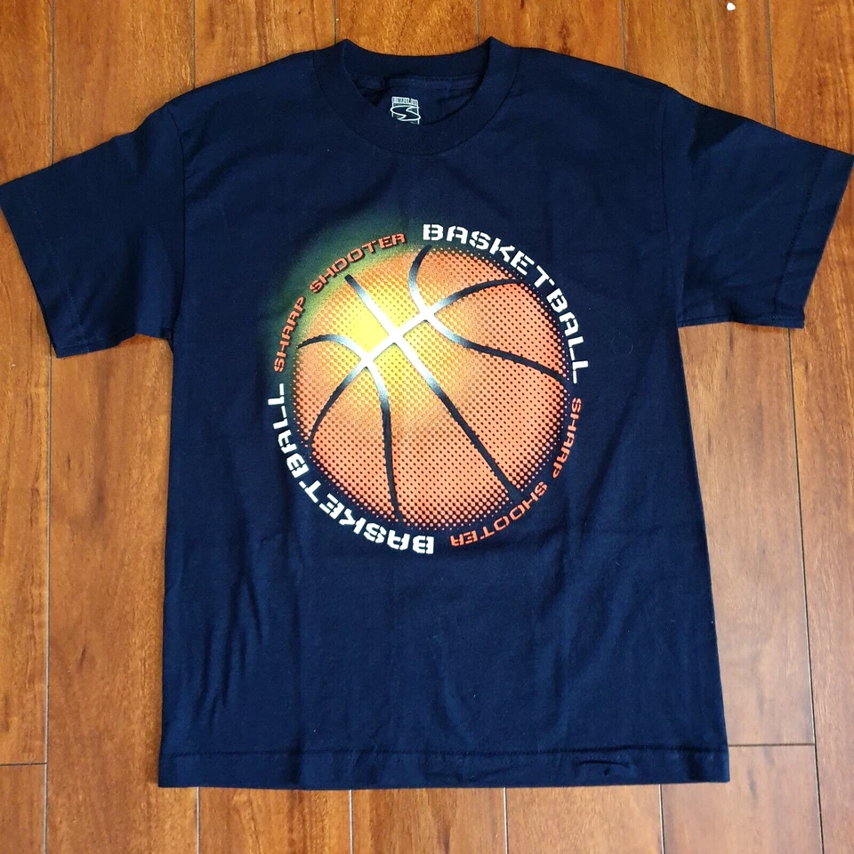Новый баскетбол мальчиков футболка размер M 10-12 стрелок черный графический принт Sports футболка - Изображение 1 из 4