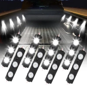 8PC Waterproof Pickup Truck Bed Light  Led Rock Light 24 LED Pod Kit Strip White - Picture 1 of 11