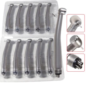 10× Dental Fiber Optic High Speed Handpiece E-generator LED Turbine 4 Holes USA - Picture 1 of 15