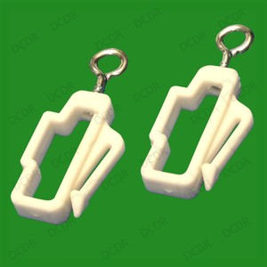 2x Plastica Bianco Tendine Linea Estremità Binario Ganci,Pista Fermi,Glide Fermo