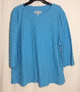 Seven Seas Blue SOUTHERN LADY TOP Size 1X PLUS 3/4 Sleeve Pullover ~ NWT - Picture 1 of 5