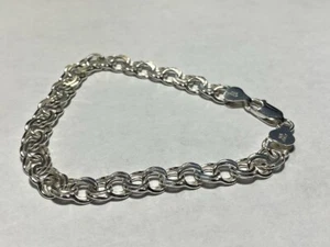 .925 Sterling Silver Double Link Bracelet * - Picture 1 of 1