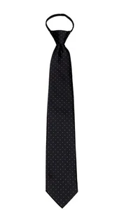 Men's Pin Dot Classic Pretied Zipper Necktie Formal Weddings Business Prom - Picture 1 of 3