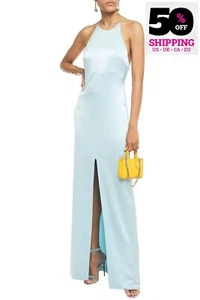 RRP €495 ALICE + OLIVIA Satin Maxi Slip Dress US2 UK6 IT38 XS Lined High Slit - Picture 1 of 8