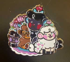 Cute Holiday Festive Sheep ENAMEL PIN Wool Blossom Buddies Winter Delights - Picture 1 of 3