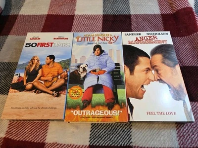 3 Vhs Lot Adam Sandler- Little Nicky, Anger Management, 50 First Dates, Free S&h - Image 1 of 4