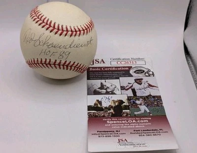 Red Schoendienst St. Louis Cardinals HOF Signed Rawlings ONL Ball JSA - Image 1 of 4